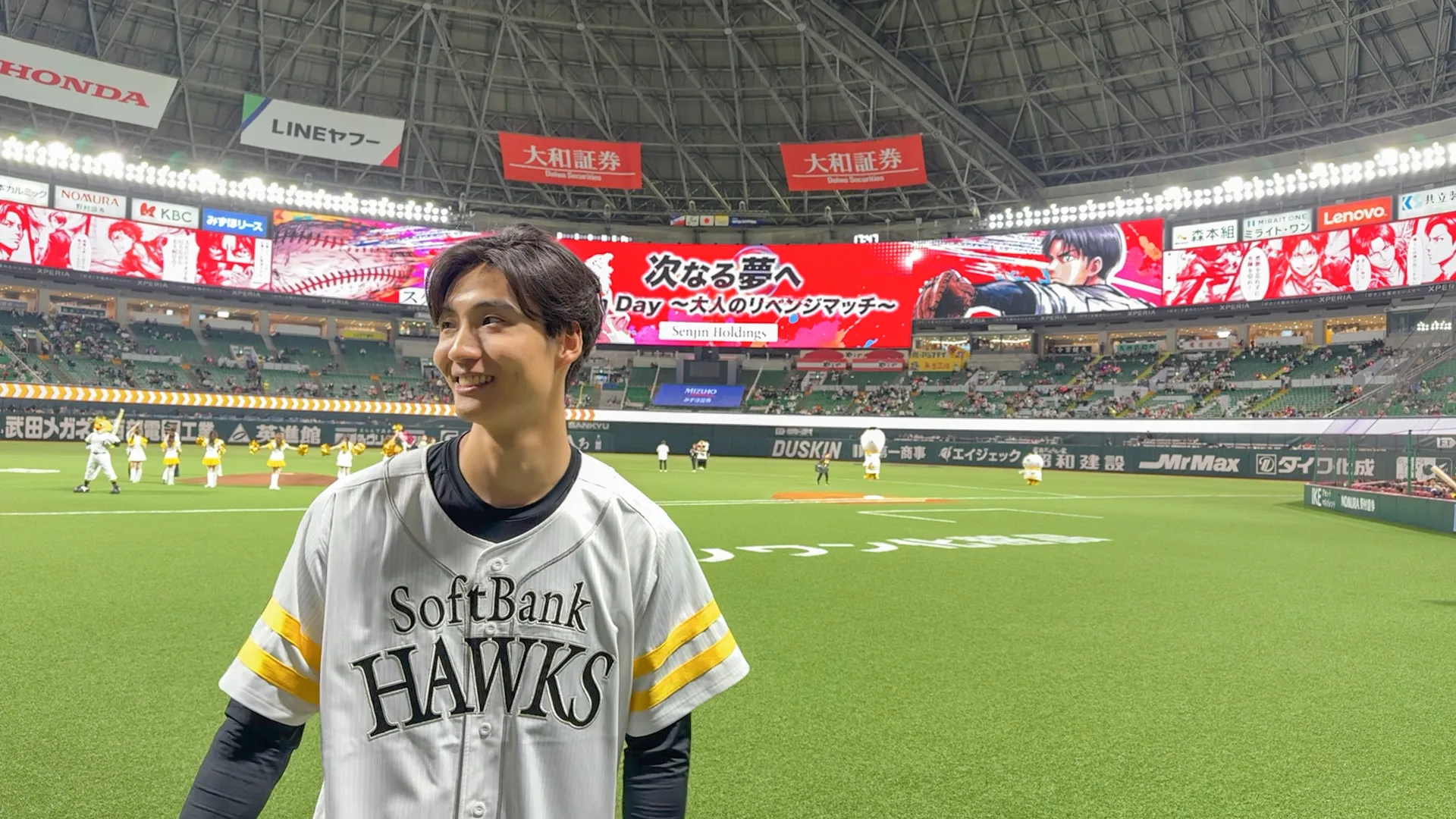 ホークス始球式で140キロを記録 Senjin Holdingsが冠試合を開催、福岡進出の挑戦